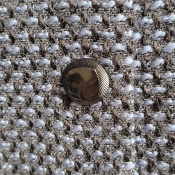 Firuze San Francisco Wool Blend Sapphire Tweed Crop Jacket 12 RARE - Picture 2 of 4